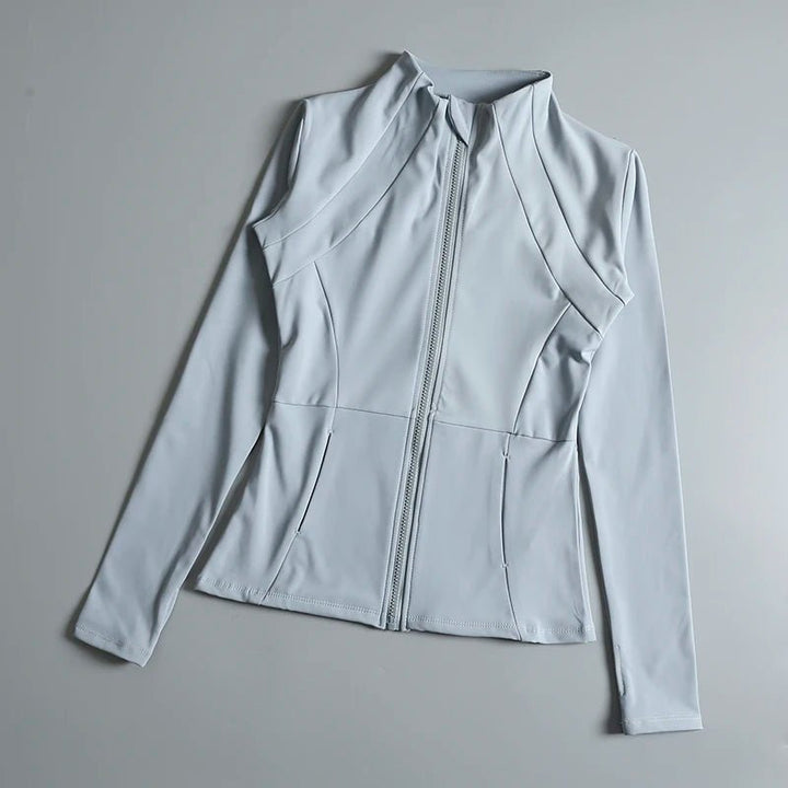 Women's High Elastic Yoga Jacket – Long Sleeve Loose Fit Fitness Top - VeauBeauty