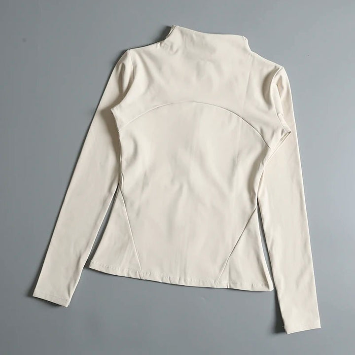 Women's High Elastic Yoga Jacket – Long Sleeve Loose Fit Fitness Top - VeauBeauty