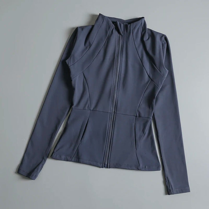 Women's High Elastic Yoga Jacket – Long Sleeve Loose Fit Fitness Top - VeauBeauty