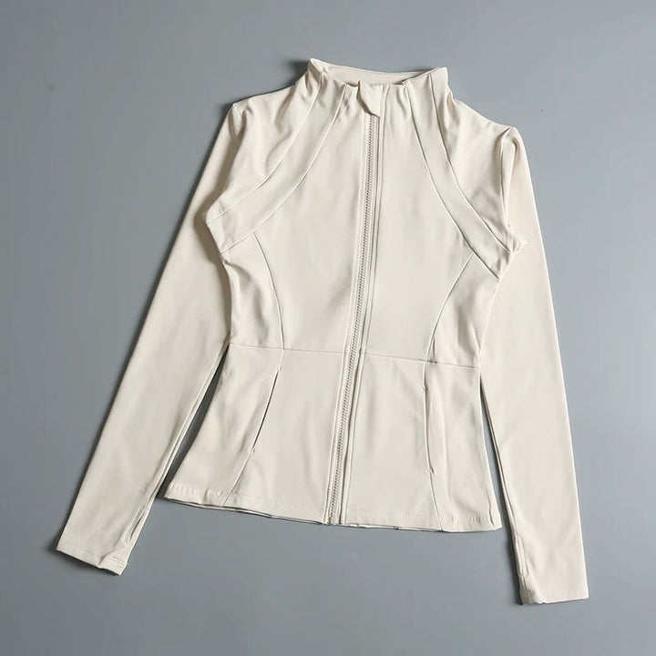 Women's High Elastic Yoga Jacket – Long Sleeve Loose Fit Fitness Top - VeauBeauty
