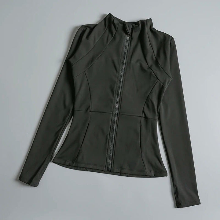 Women's High Elastic Yoga Jacket – Long Sleeve Loose Fit Fitness Top - VeauBeauty