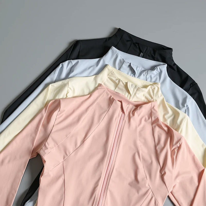 Women's High Elastic Yoga Jacket – Long Sleeve Loose Fit Fitness Top - VeauBeauty
