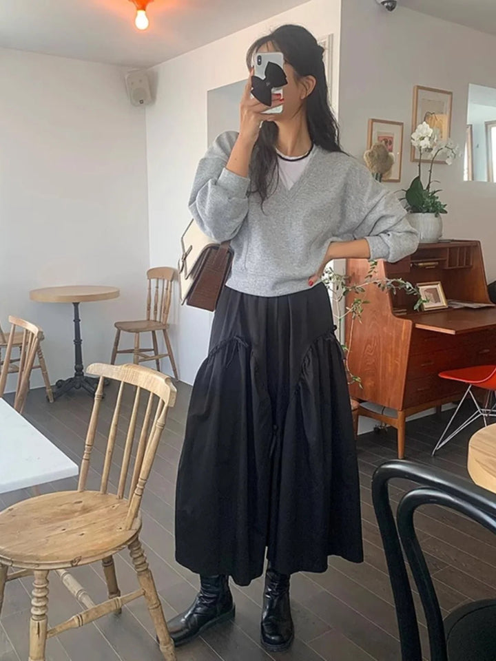 Women's High Waist A - Line Skirt – Solid Color Elegant Daily Wear - VeauBeauty