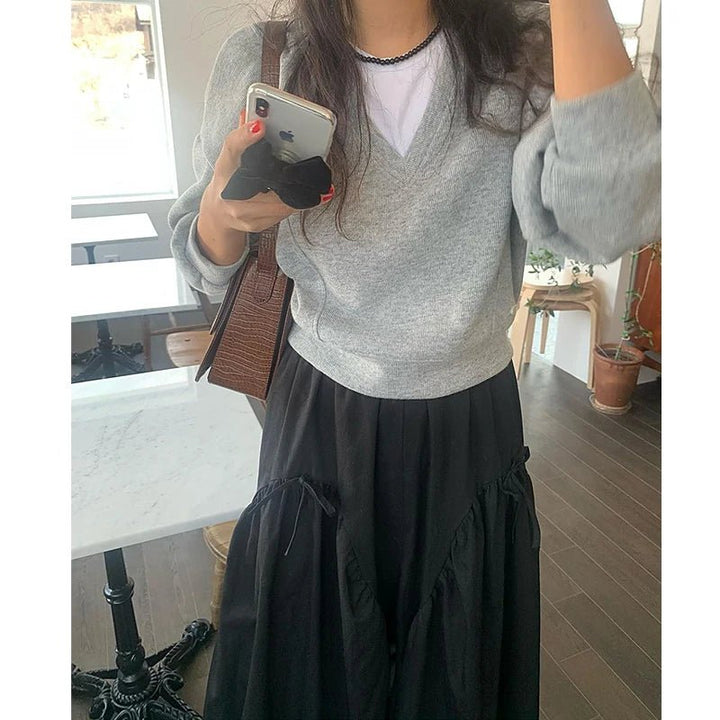 Women's High Waist A - Line Skirt – Solid Color Elegant Daily Wear - VeauBeauty