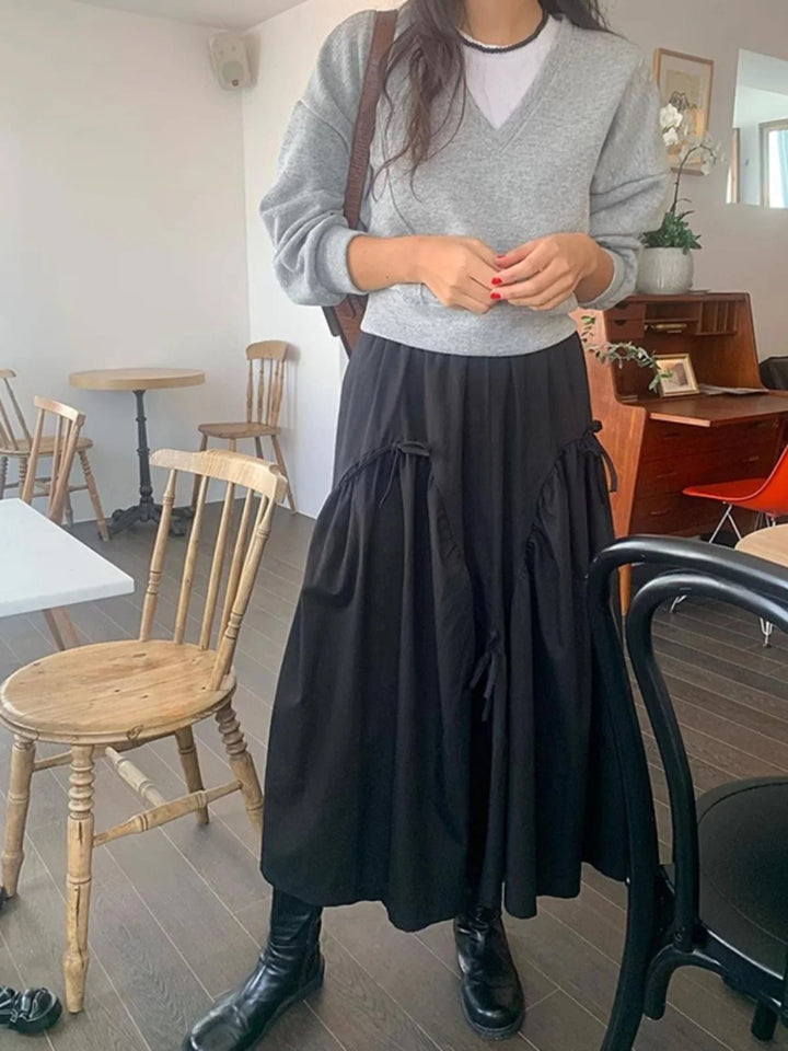 Women's High Waist A - Line Skirt – Solid Color Elegant Daily Wear - VeauBeauty