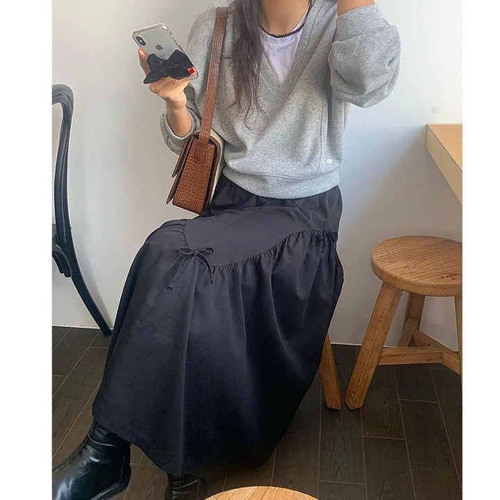 Women's High Waist A - Line Skirt – Solid Color Elegant Daily Wear - VeauBeauty
