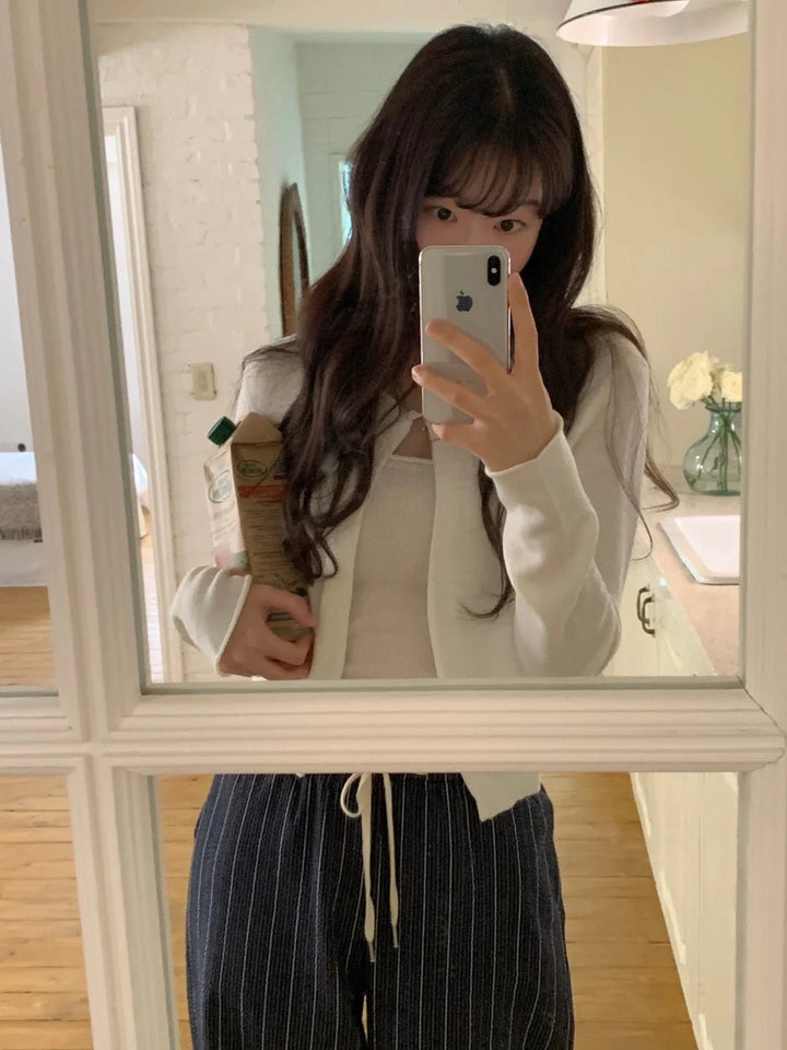 Women's Korean Style Cotton Pants – Elastic Waist with Ruffle Detail - VeauBeauty