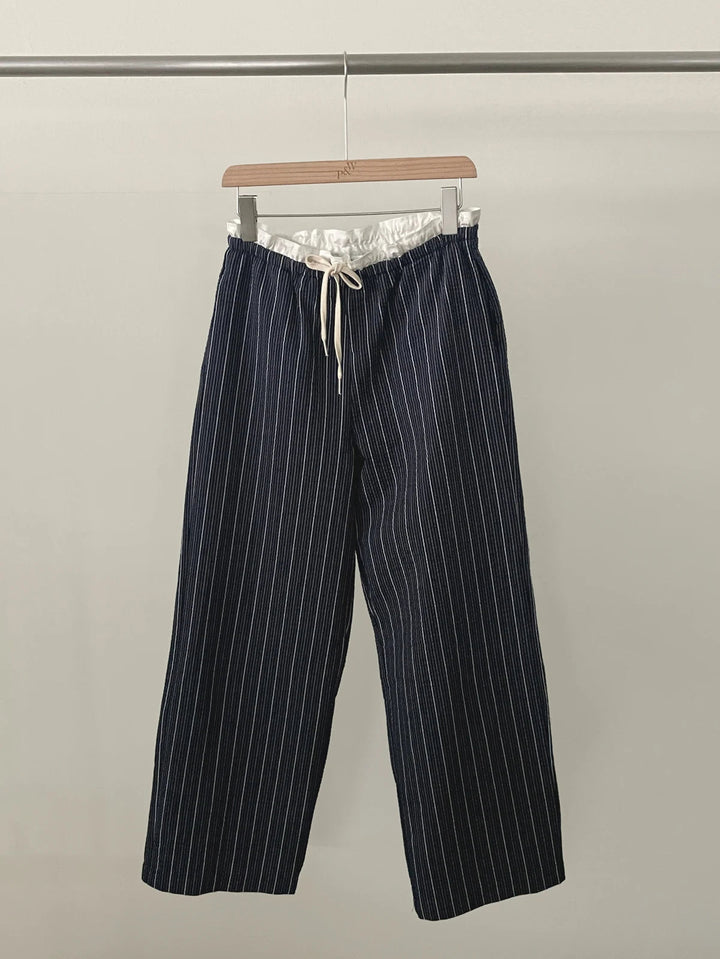 Women's Korean Style Cotton Pants – Elastic Waist with Ruffle Detail - VeauBeauty