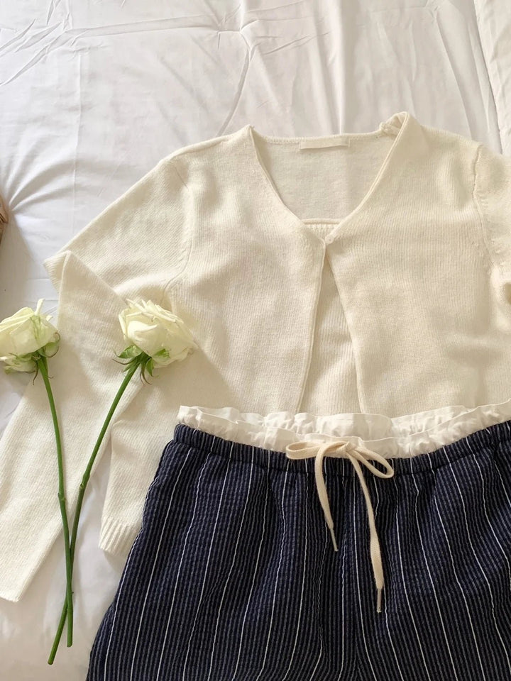 Women's Korean Style Cotton Pants – Elastic Waist with Ruffle Detail - VeauBeauty