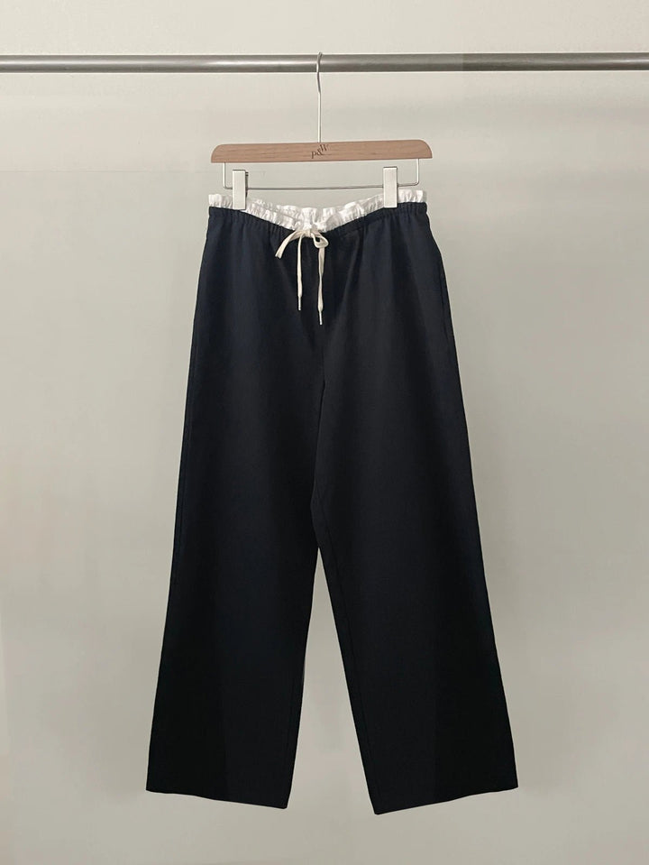 Women's Korean Style Cotton Pants – Elastic Waist with Ruffle Detail - VeauBeauty