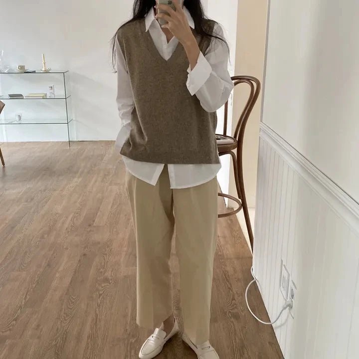 Women's Loose Fit Solid Shirt – Minimalist Spring Blouse - VeauBeauty