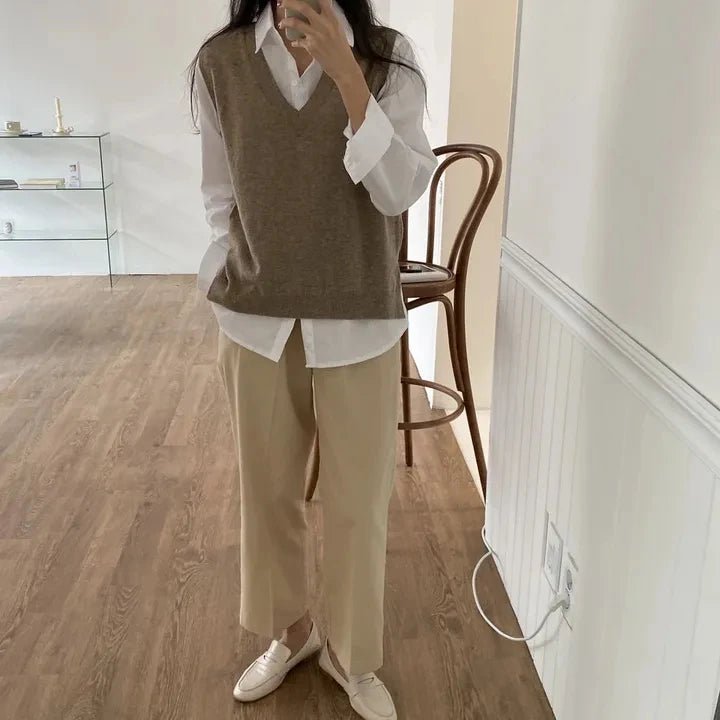 Women's Loose Fit Solid Shirt – Minimalist Spring Blouse - VeauBeauty
