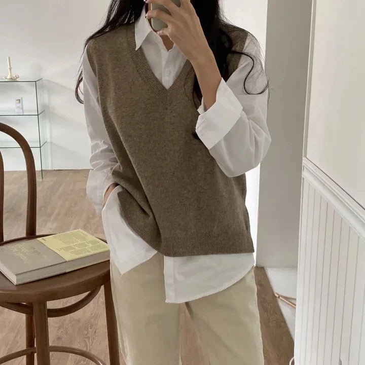 Women's Loose Fit Solid Shirt – Minimalist Spring Blouse - VeauBeauty