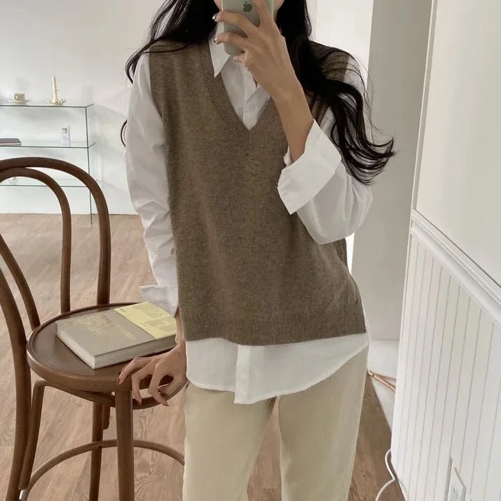 Women's Loose Fit Solid Shirt – Minimalist Spring Blouse - VeauBeauty