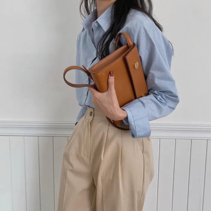 Women's Loose Fit Solid Shirt – Minimalist Spring Blouse - VeauBeauty