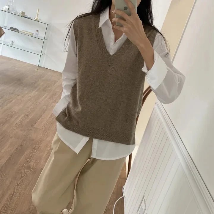 Women's Loose Fit Solid Shirt – Minimalist Spring Blouse - VeauBeauty