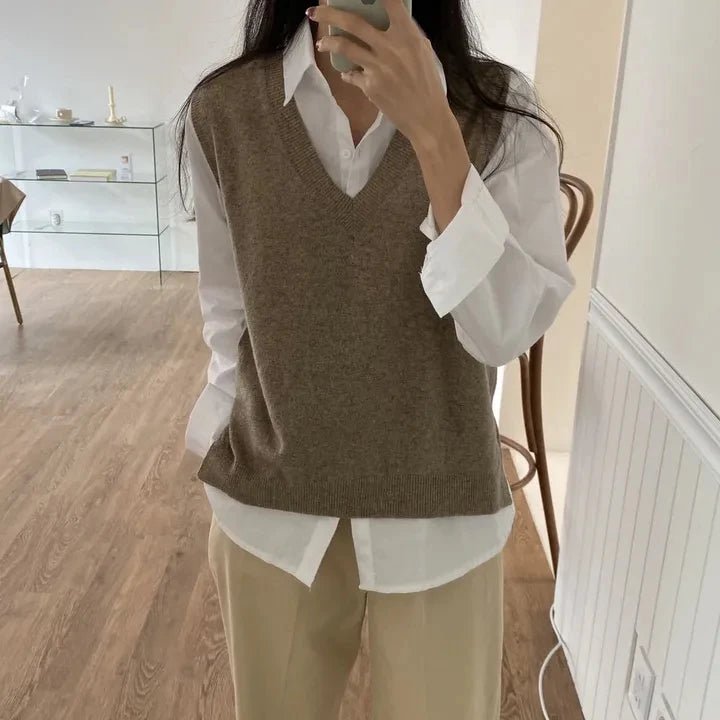 Women's Loose Fit Solid Shirt – Minimalist Spring Blouse - VeauBeauty