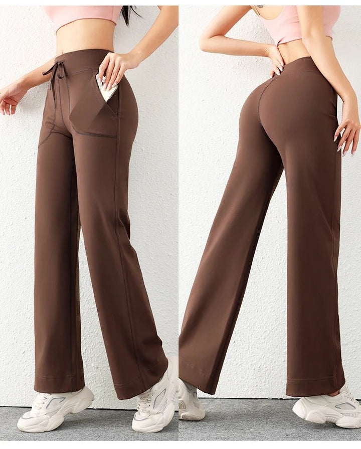 Women's Loose Fit Wide Leg Sweatpants – Casual Yoga Pants with Pockets - VeauBeauty