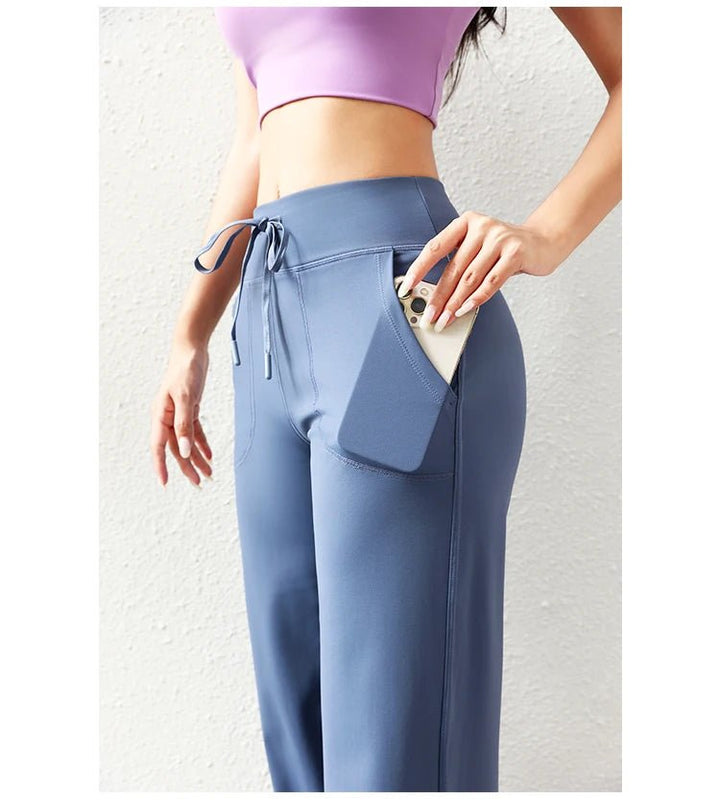 Women's Loose Fit Wide Leg Sweatpants – Casual Yoga Pants with Pockets - VeauBeauty