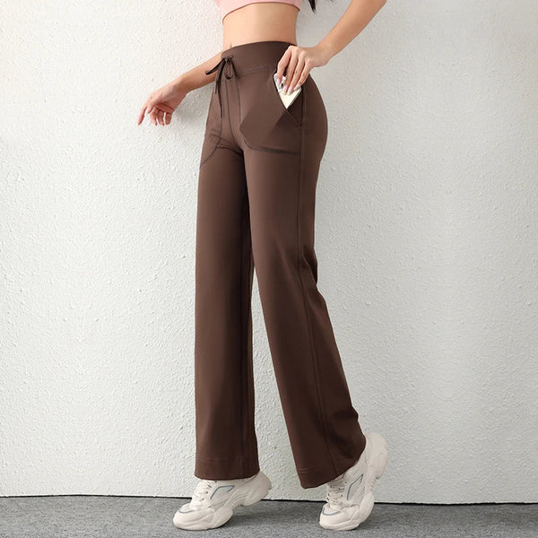 Women's Loose Fit Wide Leg Sweatpants – Casual Yoga Pants with Pockets - VeauBeauty