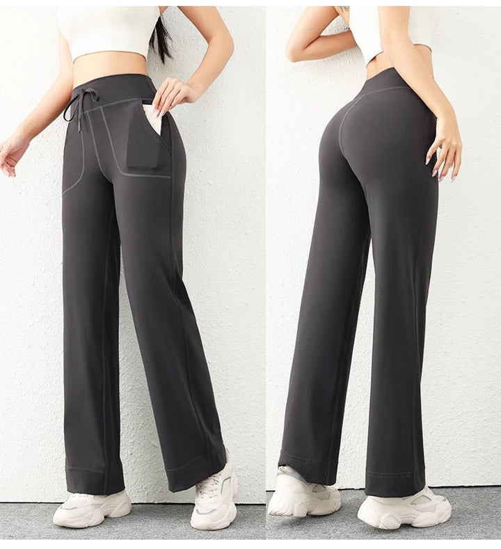 Women's Loose Fit Wide Leg Sweatpants – Casual Yoga Pants with Pockets - VeauBeauty