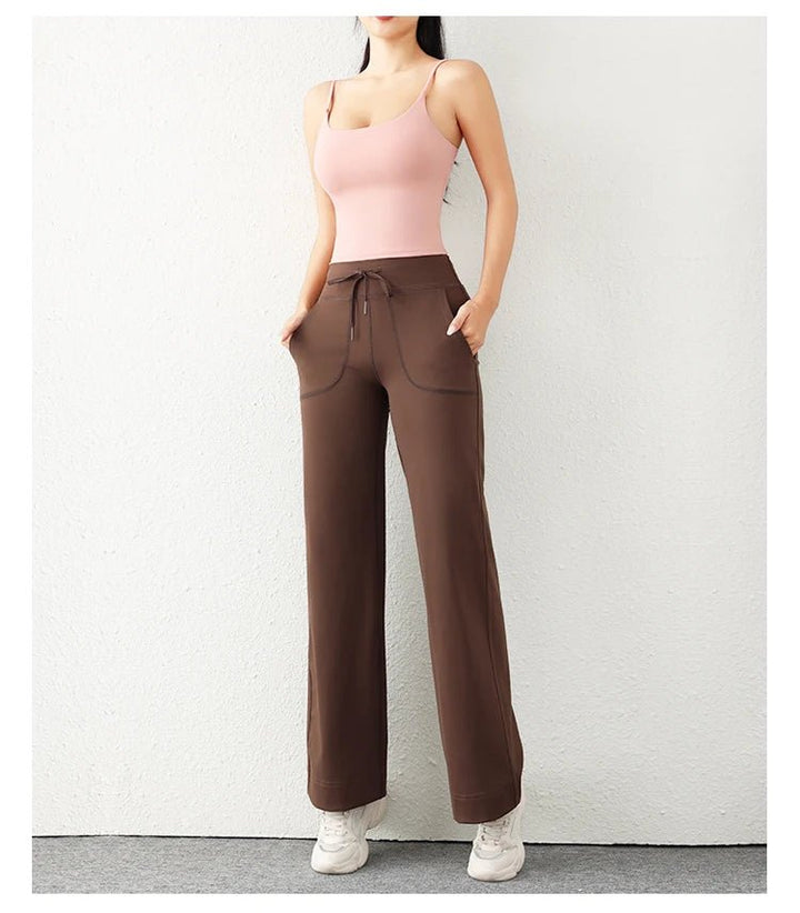Women's Loose Fit Wide Leg Sweatpants – Casual Yoga Pants with Pockets - VeauBeauty