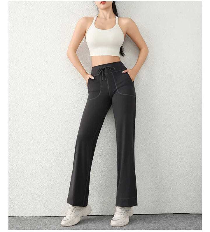 Women's Loose Fit Wide Leg Sweatpants – Casual Yoga Pants with Pockets - VeauBeauty
