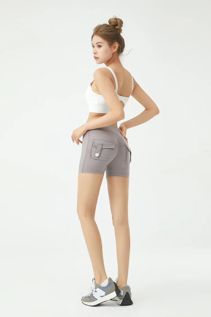 Women's Peach Butt Fitness Shorts – High Waist Three - Quarter Yoga Pants with - VeauBeauty