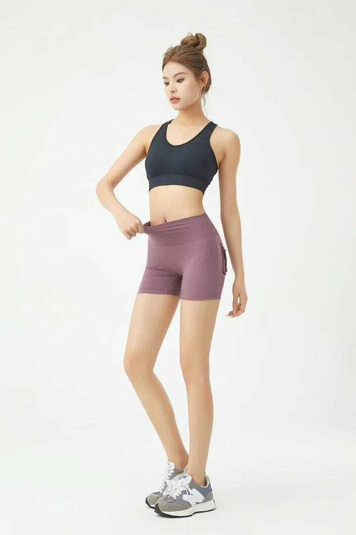 Women's Peach Butt Fitness Shorts – High Waist Three - Quarter Yoga Pants with - VeauBeauty