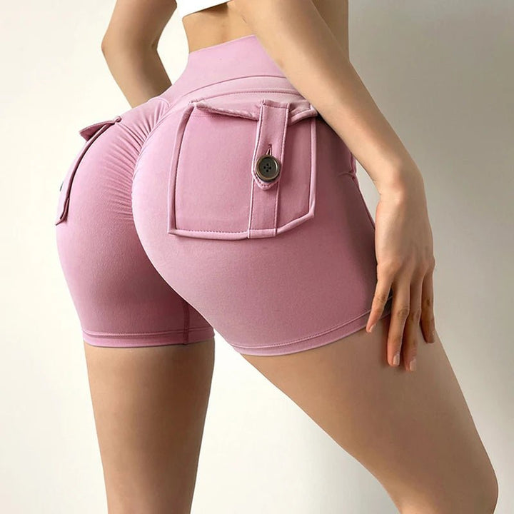 Women's Peach Butt Fitness Shorts – High Waist Three - Quarter Yoga Pants with - VeauBeauty