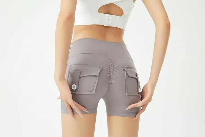 Women's Peach Butt Fitness Shorts – High Waist Three - Quarter Yoga Pants with - VeauBeauty
