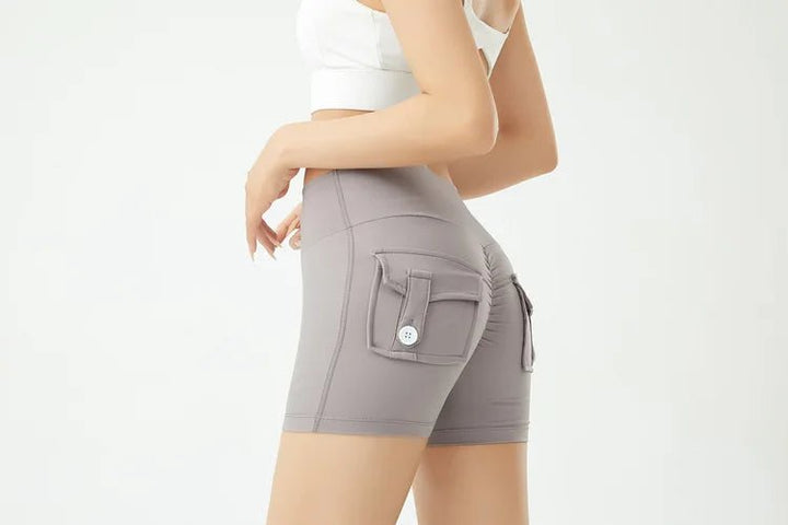 Women's Peach Butt Fitness Shorts – High Waist Three - Quarter Yoga Pants with - VeauBeauty