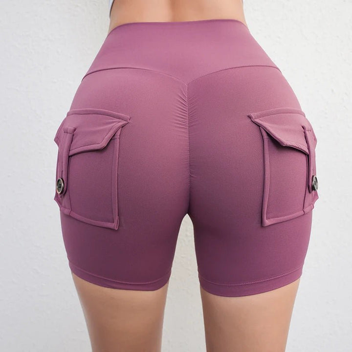 Women's Peach Butt Fitness Shorts – High Waist Three - Quarter Yoga Pants with - VeauBeauty
