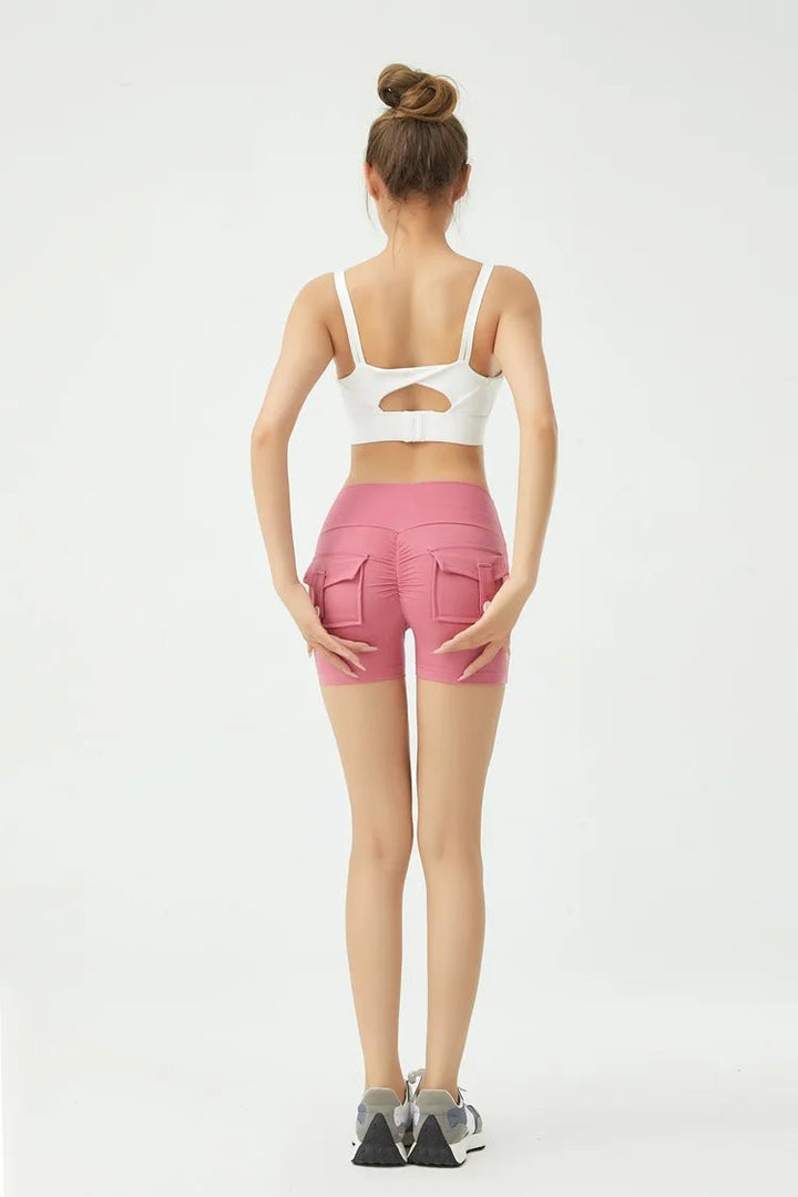 Women's Peach Butt Fitness Shorts – High Waist Three - Quarter Yoga Pants with - VeauBeauty
