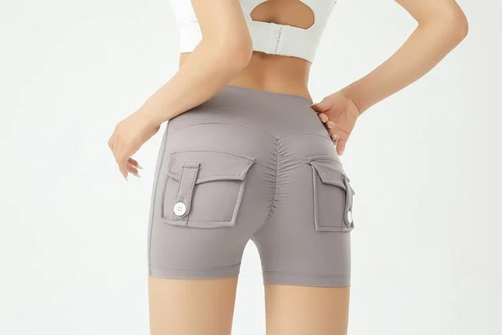 Women's Peach Butt Fitness Shorts – High Waist Three - Quarter Yoga Pants with - VeauBeauty