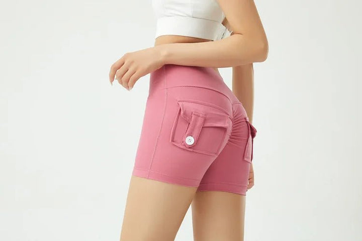 Women's Peach Butt Fitness Shorts – High Waist Three - Quarter Yoga Pants with - VeauBeauty