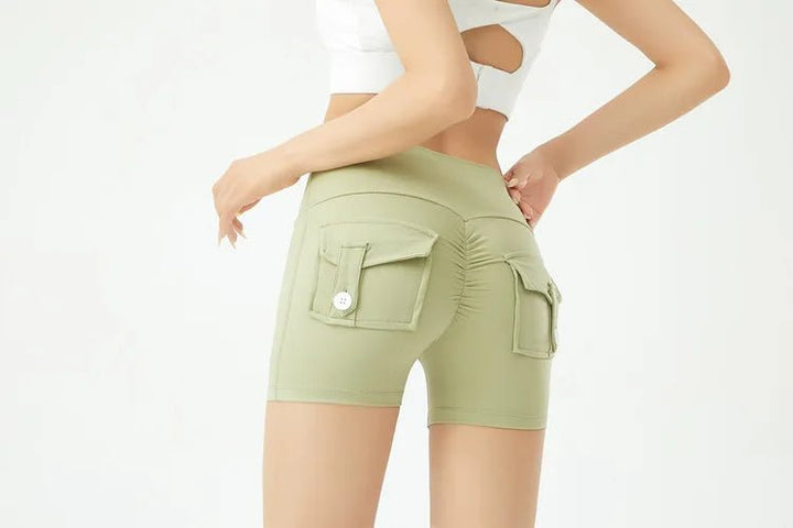 Women's Peach Butt Fitness Shorts – High Waist Three - Quarter Yoga Pants with - VeauBeauty
