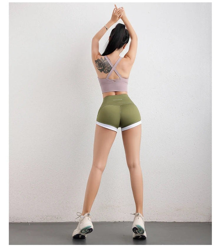 Women's Recycled Yoga Shorts – Hip - Lifting Sweat - Wicking Solid Color - VeauBeauty