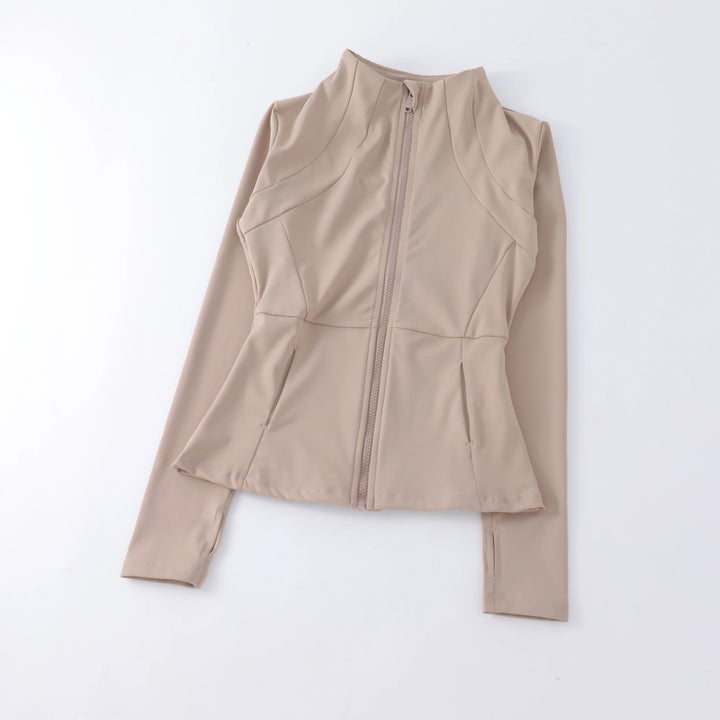 Women's Seamless Long Sleeve Fitness Top – Zip - Up Yoga Sportswear Jacket - VeauBeauty