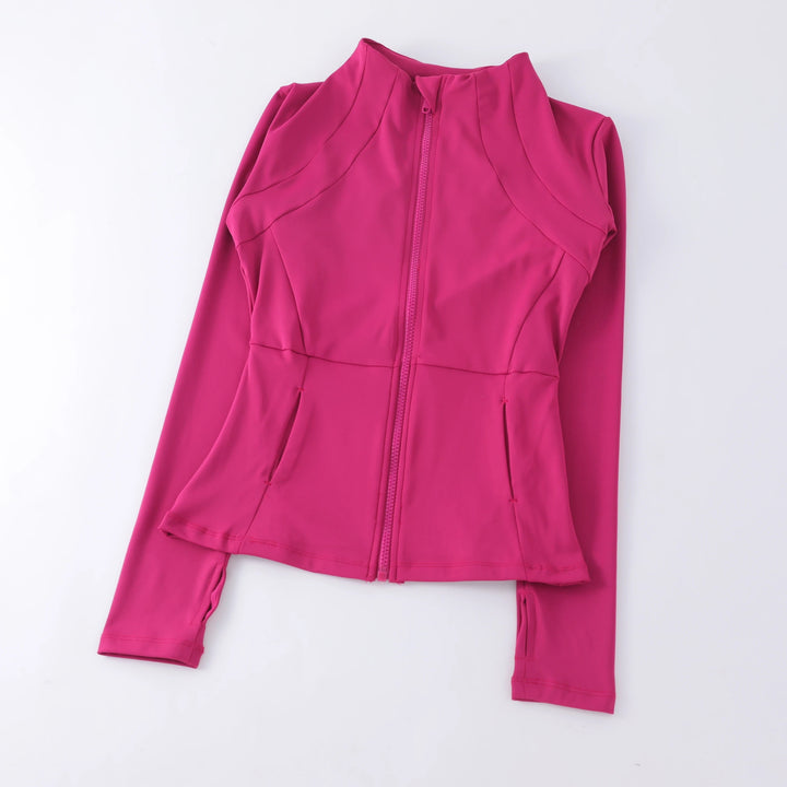 Women's Seamless Long Sleeve Fitness Top – Zip - Up Yoga Sportswear Jacket - VeauBeauty