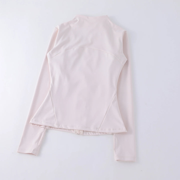 Women's Seamless Long Sleeve Fitness Top – Zip - Up Yoga Sportswear Jacket - VeauBeauty