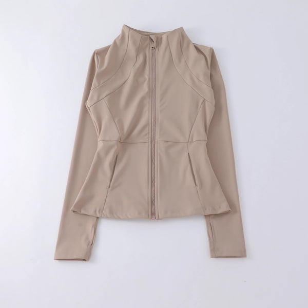 Women's Seamless Long Sleeve Fitness Top – Zip - Up Yoga Sportswear Jacket - VeauBeauty