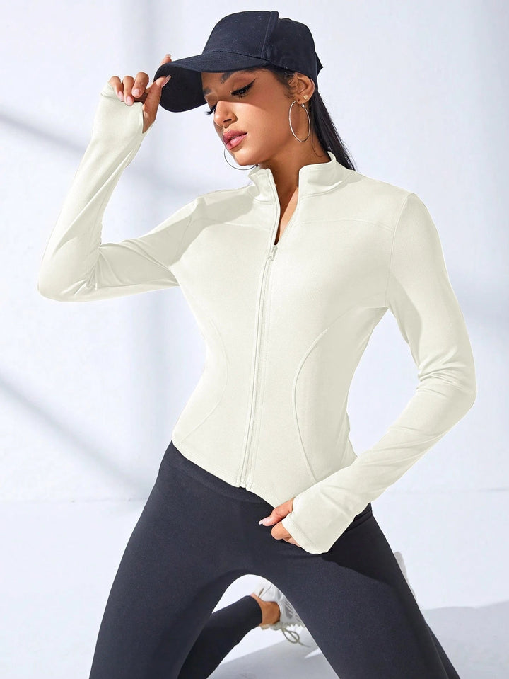 Women's Short Yoga Jacket – Slim Fit Zipper Fitness Sports Coat - VeauBeauty
