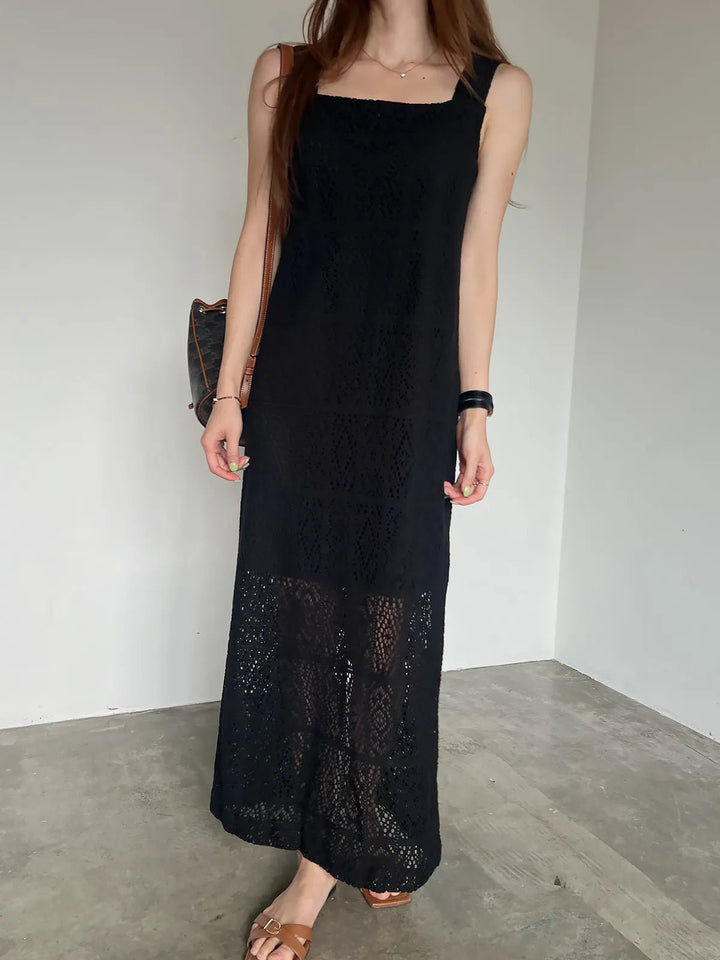 Women's Sleeveless Summer Dress – French Style H - Line with Lace Details - VeauBeauty