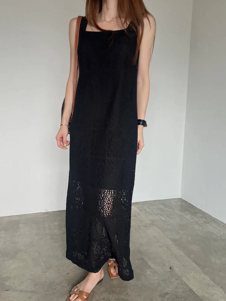 Women's Sleeveless Summer Dress – French Style H - Line with Lace Details - VeauBeauty