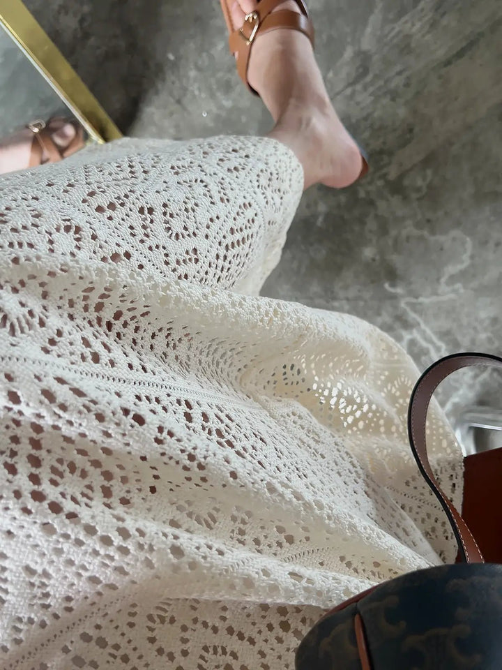 Women's Sleeveless Summer Dress – French Style H - Line with Lace Details - VeauBeauty