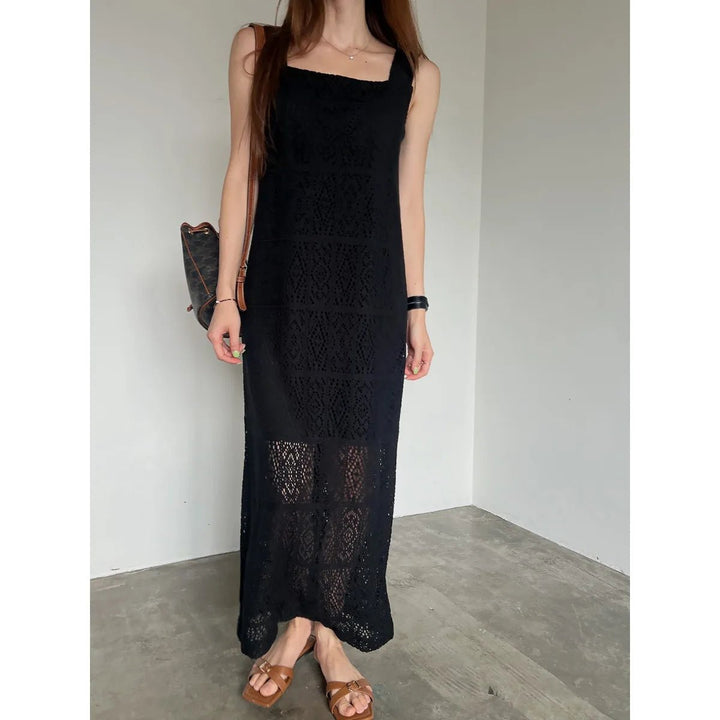 Women's Sleeveless Summer Dress – French Style H - Line with Lace Details - VeauBeauty