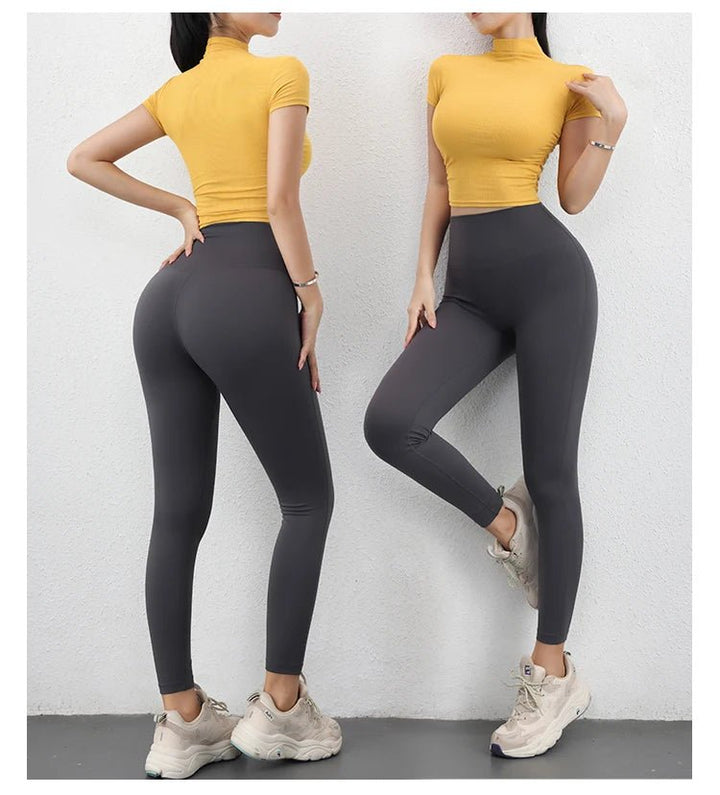 Women's Sports Crop Top – Short Sleeve Yoga Running Fitness T-Shirt - VeauBeauty