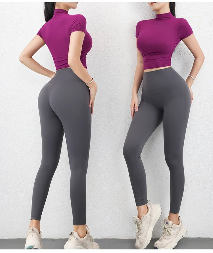 Women's Sports Crop Top – Short Sleeve Yoga Running Fitness T-Shirt - VeauBeauty