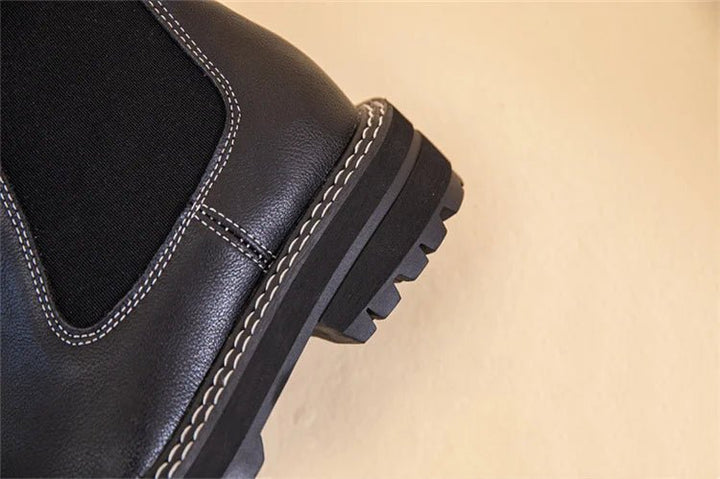 Women’s Suede Leather Chelsea Boots – Large Size Ankle Winter Boots - VeauBeauty